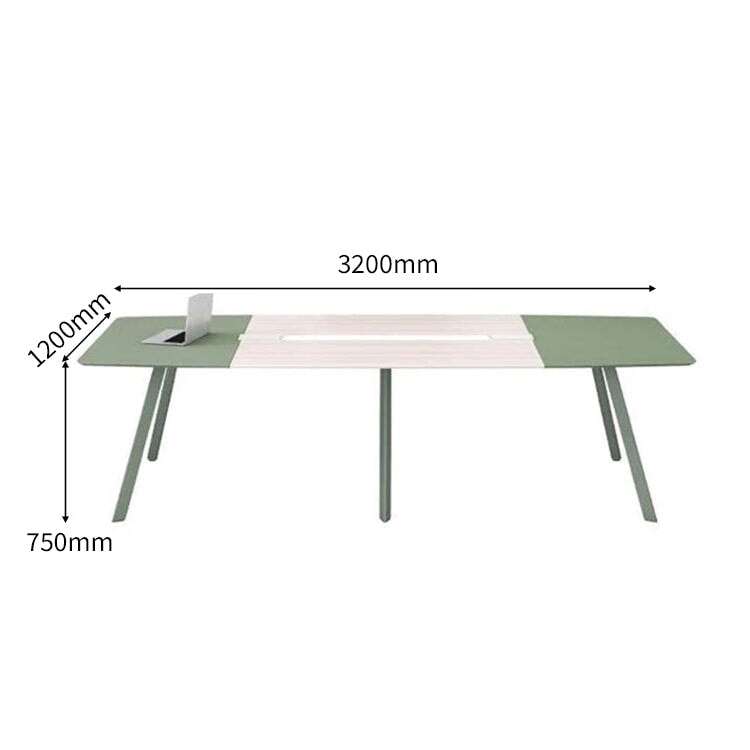 会議用テーブル ミーティングテーブル 会議テーブル 会議室 長机 ワークテーブル スチール脚 焼付塗装 配線穴付き シンプル グリーン カスタマイズ可能 CHICKAGU