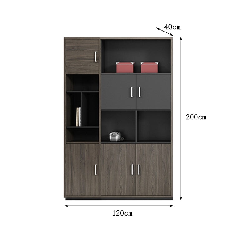 収納キャビネット 収納棚 キャビネット エコ板材 エッジ加工 木目調 アルミ合金 幕板 扉付き オープン式 ワードローブ 多目的 実用 穏やか カスタマイズ可能 CWG-C084 chickagu