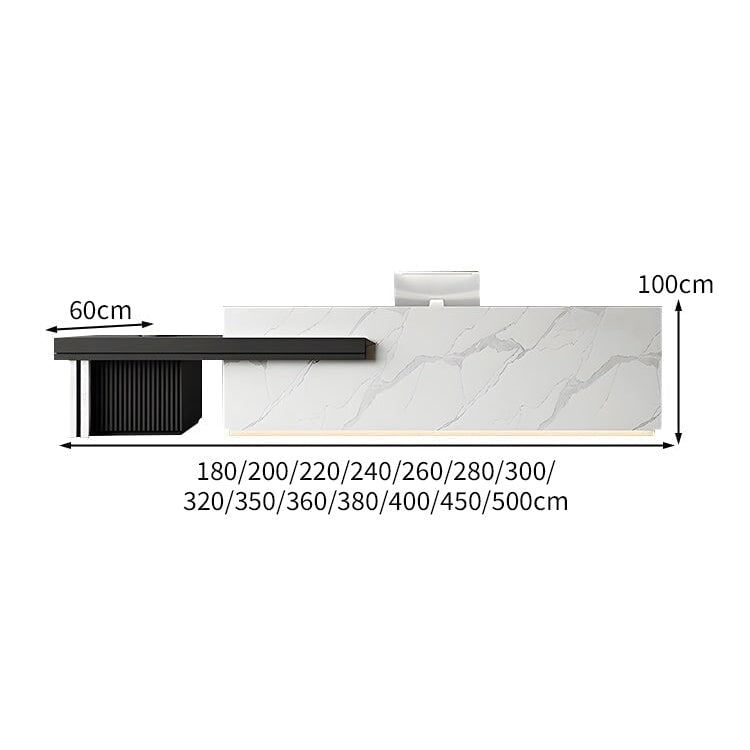 エコ板材 静音スライドレール 上部天板 大容量収納 分類収納 多目的 マーブル柄 カウンター 受付台 受付カウンター 洗練 すっきり 高級感 カスタマイズ可能 JDT-C078