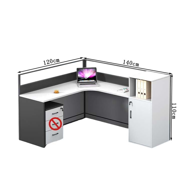 オフィスデスク ワークデスク 事務用デスク パソコンデスク デスク トップパネル サイドキャビネット 大容量収納 ホワイト カスタマイズ可能 BGZ-209 - kaguyasu