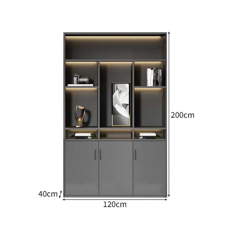 大容量 多段式 分類収納 オープン収納 扉付き 取っ手 台輪 安定性 キャビネット 収納棚 オフィス用 木目調 バイカラー 落ち着き 穏やか カスタマイズ可能 CWG-C023 chickagu
