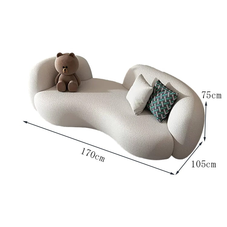 ソファー カウチ リビング用 ウレタン 高反発 復元力 天然木 インテリア シェルパ生地 通気性 エレガント ユニーク ベージュ カスタマイズ可能