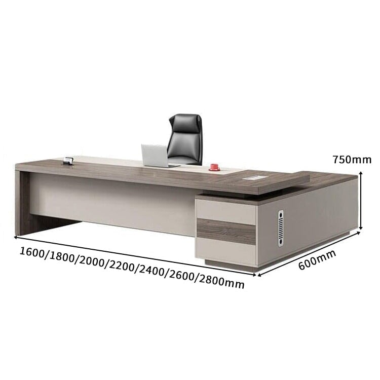 ダイヤル錠 幕板 PC用通気口 配線孔 エグゼクティブデスク 役員用デスク パソコンデスク ワークデスク サイドキャビネット 木目調 カスタマイズ可能 LBZ-C156 chickagu