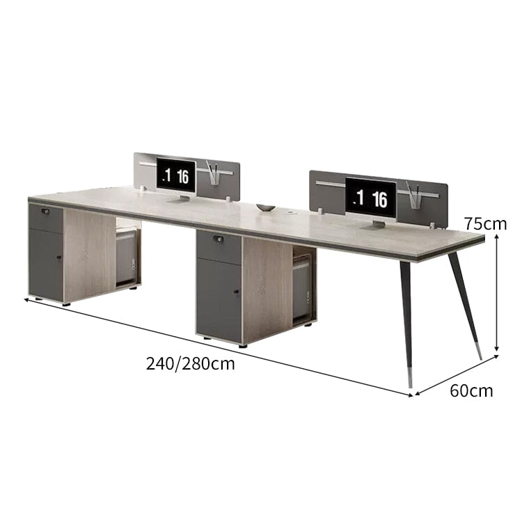 エコ板材 安全無臭 厚い天板 キャビネット ダイヤル錠 トップパネル 炭素鋼脚 デスク オフィスデスク ワークデスク 落ち着き 洗練 機能的 カスタマイズ可能 BGZ-C037