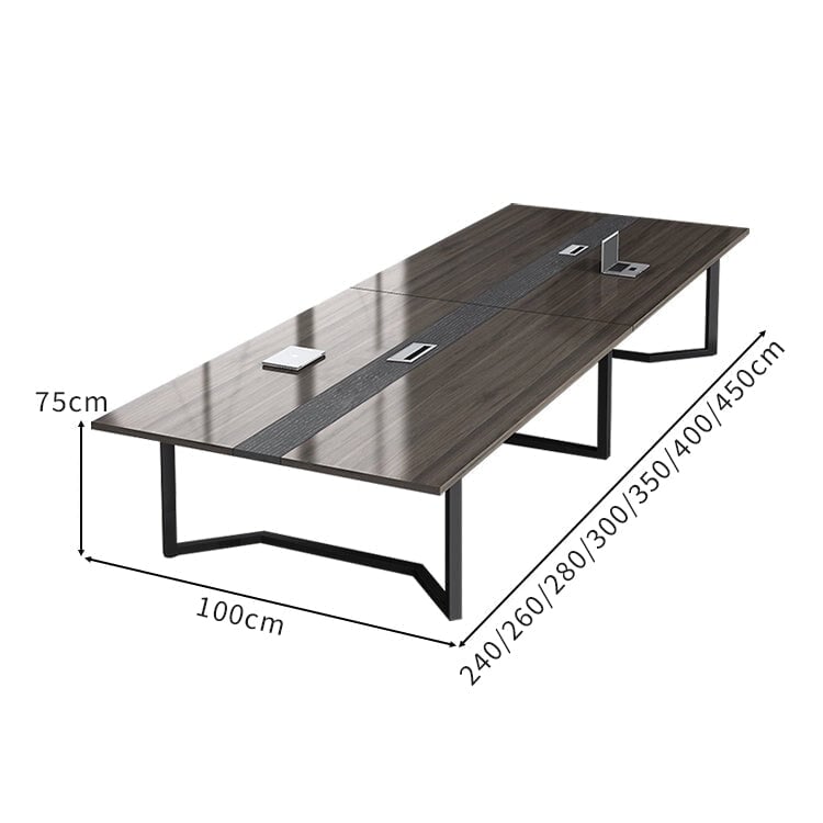 幅広 配線ボックス 厚い天板 エコ板材 スチールフレーム 安定性 テーブル 会議テーブル ミーティング 木目調 落ち着き シンプル カスタマイズ可能 HYZ-C079 chickagu