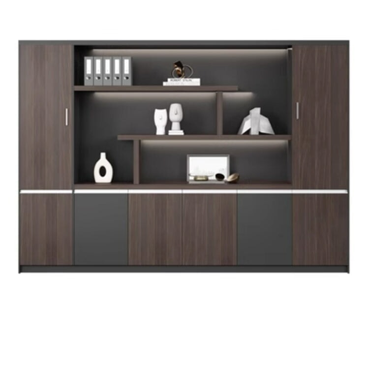 本棚 木製書庫 キャビネット 収納棚 オフィス家具 事務所 木製 収納 木目調 おしゃれ ウォールナット グレー ナチュラル カスタマイズ可能 CWG-039  CHICKAGU