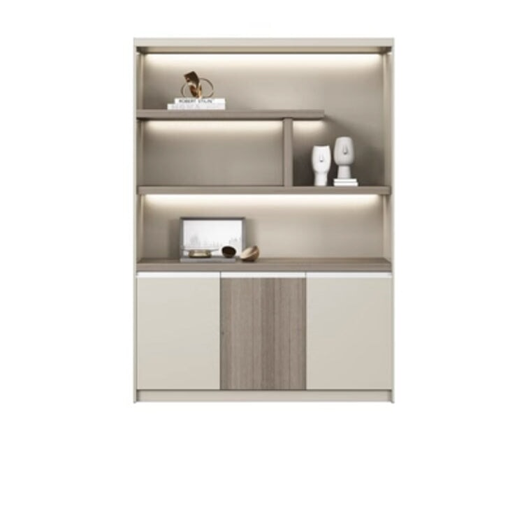 本棚 木製書庫 キャビネット 収納棚 オフィス家具 事務所 木製 収納 木目調 おしゃれ ウォールナット グレー ナチュラル カスタマイズ可能 CWG-039  CHICKAGU