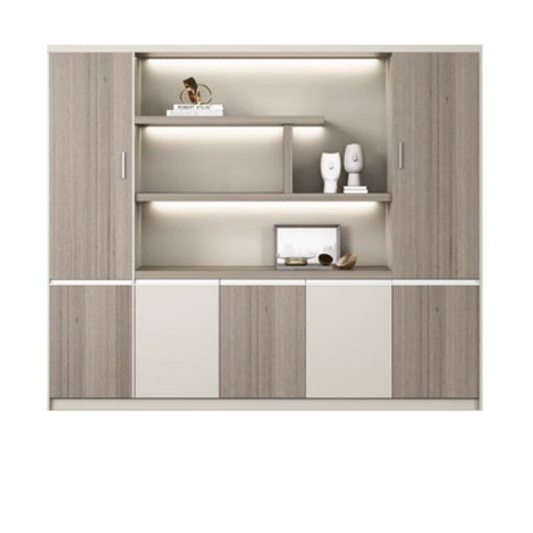 本棚 木製書庫 キャビネット 収納棚 オフィス家具 事務所 木製 収納 木目調 おしゃれ ウォールナット グレー ナチュラル カスタマイズ可能 CWG-039  CHICKAGU