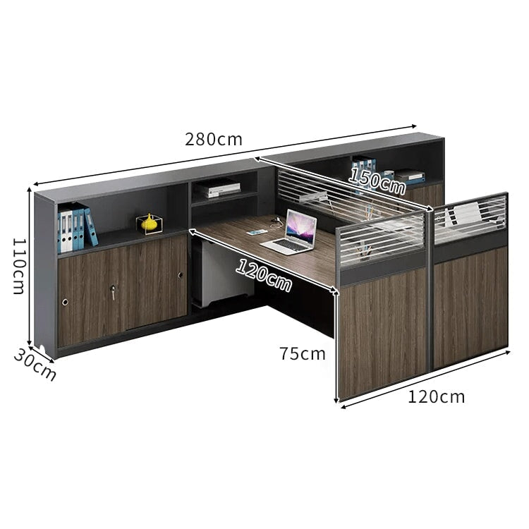 オープン収納 トップパネル付き オフィスデスク ワークデスク パソコンデスク  デスク サイドキャビネット ウォールナット カスタマイズ可能 BGZ-C055 chickagu