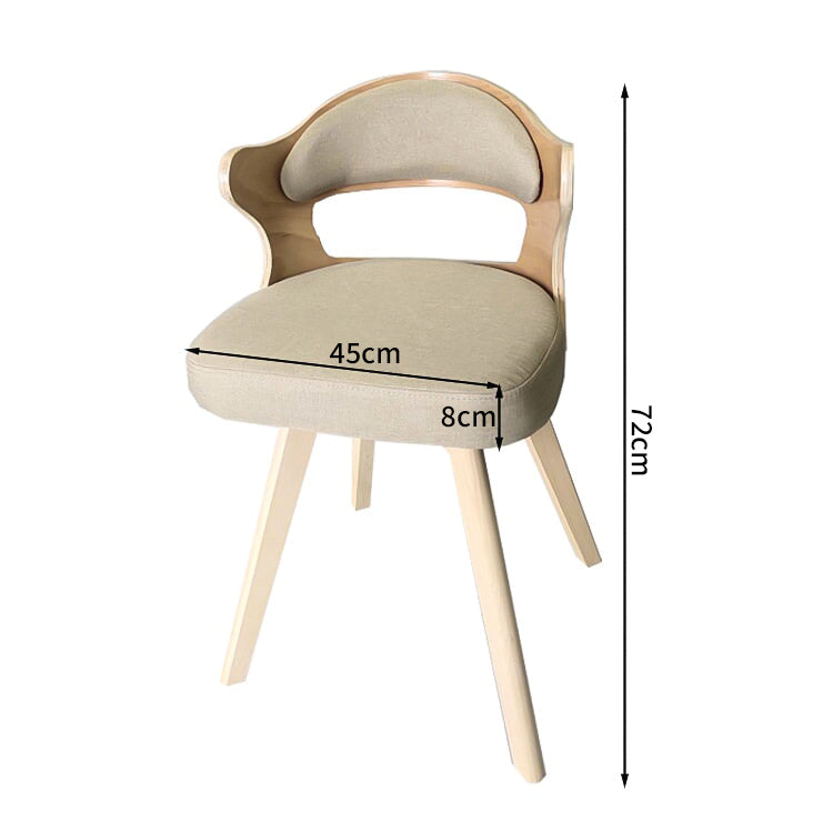 コットンリネン生地 天然木脚 八の字構造 U字型 フィット感 高反発ウレタン 弾力性 柔らか チェア 椅子 シンプル ナチュラル 穏やか JDZH-C036