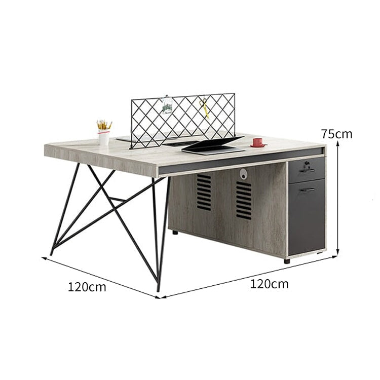 分厚い天板 広い卓上スペース キャビネット 引き出し PC収納 通気孔 デスク オフィスデスク 作業デスク 洗練 シンプル 落ち着き カスタマイズ可能 BGZ-C078 chickagu