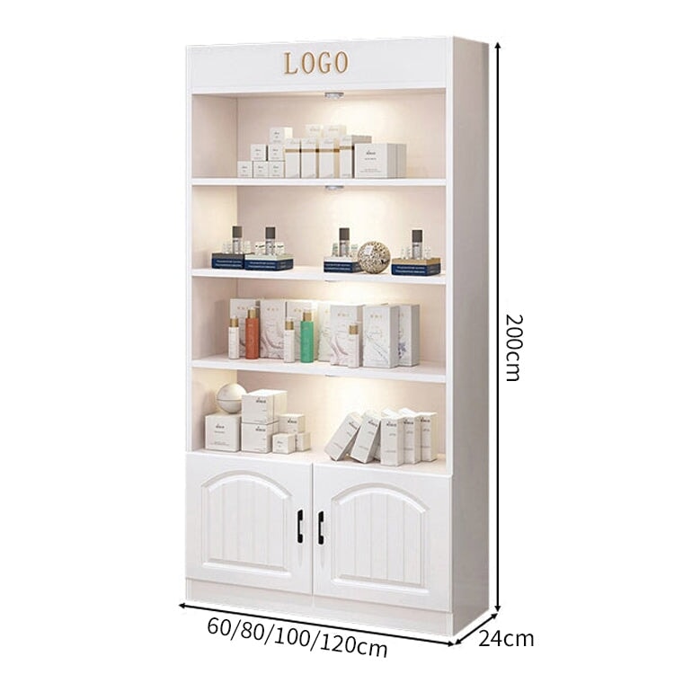 ライト付き 大容量 多段式 厚い棚板 仕切り 取っ手 蝶番 キャビネット 収納キャビネット 収納棚 実用的 シンプル ホワイト カスタマイズ可能 SNG-C030 chickagu