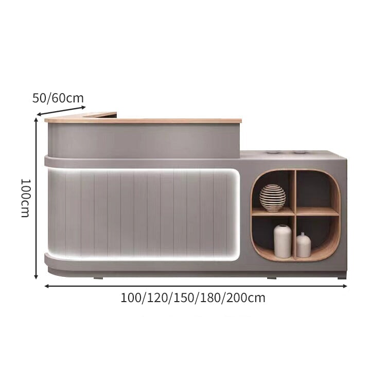 上部天板付き スリット入り LEDライト 配線穴キャップ 展示棚 収納機能 受付カウンター 受付台 カウンター おしゃれ シック 上質 カスタマイズ可能 JDT-A422 chickagu