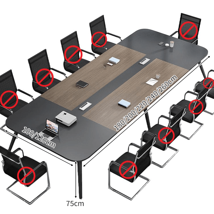 エコ板材 厚い天板 幅広 配線ボックス R仕上げ スチールフレーム 会議テーブル テーブル ミーティング シンプル 洗練 カスタマイズ可能 HYZ-C026 chickagu