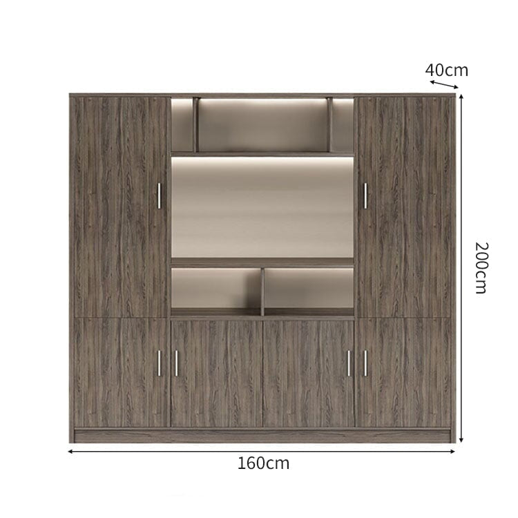 役員室用 書斎用 オープン収納 扉付き 高級感 オフィスキャビネット ディスプレイラック 本棚 キャビネット 収納ラック 収納棚 ウォールナット カスタマイズ可能 CWG-C031 chickagu