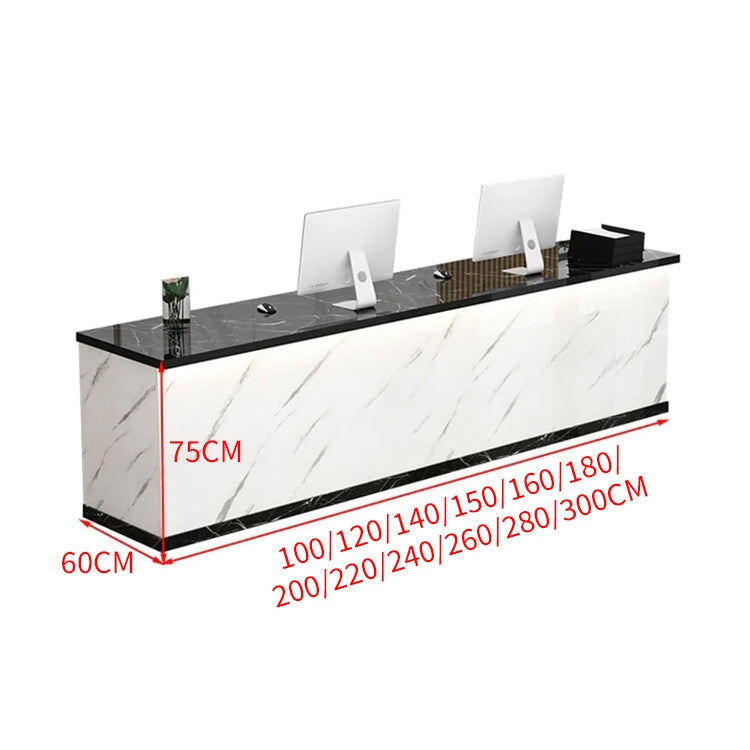 木製受付カウンター レセプションデスク レジカウンター 受付カウンター エントランス受付 業務用 会社用 キーボードトレイ付き 広い天板 高級感 chickagu