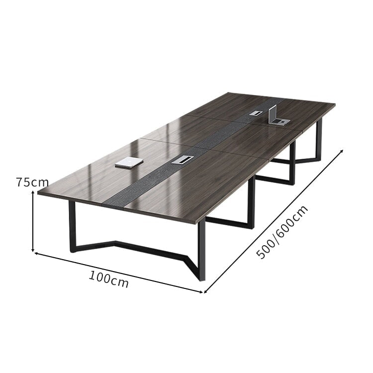 幅広 配線ボックス 厚い天板 エコ板材 スチールフレーム 安定性 テーブル 会議テーブル ミーティング 木目調 落ち着き シンプル カスタマイズ可能 HYZ-C079 chickagu