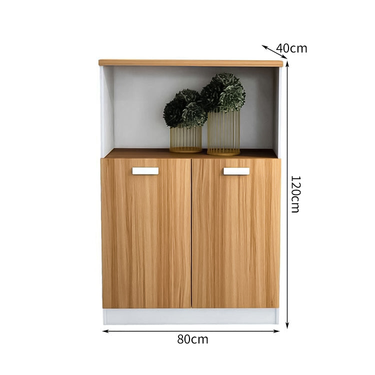 大容量 扉付き ホコリ防止 バイカラーデザイン 木目調 厚い棚板 キャビネット 収納キャビネット 落ち着き 洗練 シンプル カスタマイズ可能 CWG-C063