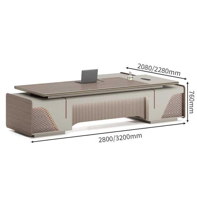 厚み 丸いエッジ ダイヤル錠 キャビネット 幕板 幅広 デスク エグゼクティブ 役員デスク LEDライト 穏やか 落ち着き 上質 カスタマイズ可能 LBZ-C096 chickagu