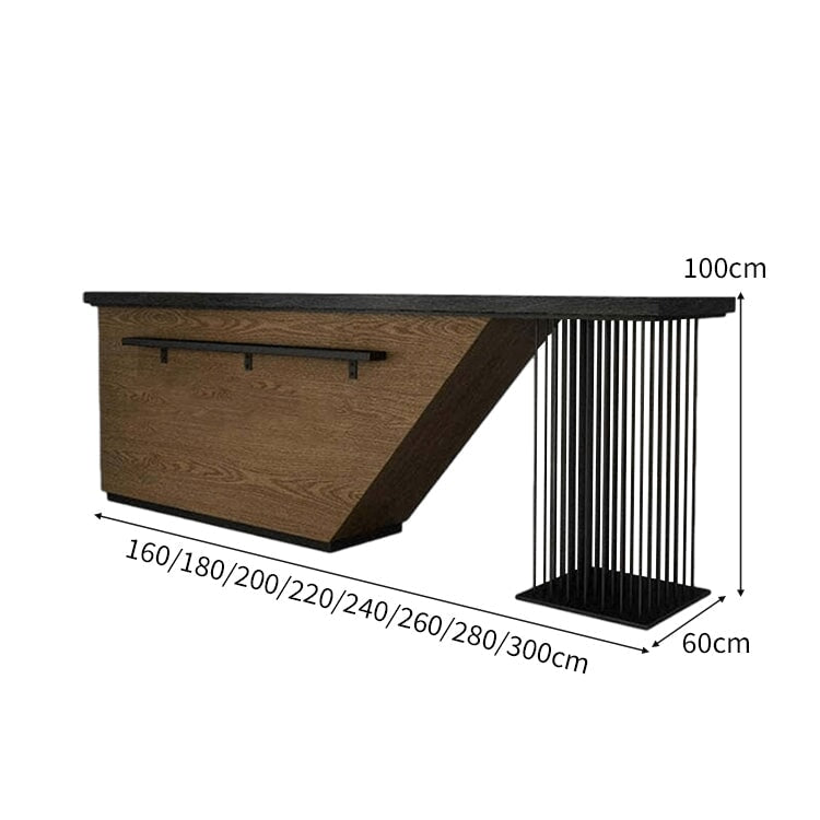 鍵付き引き出し 大容量収納 アイアン脚 受付カウンター 受付台 オフィス受付 エントランス受付 店舗用 事務所 グレー カスタマイズ可能 JDT-C045 chickagu