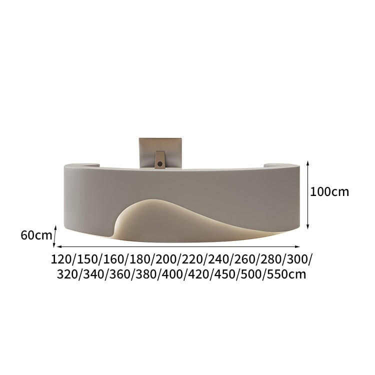 広い天板 丸いフォルム 引き出し 扉付き収納 分類収納 多目的 上部天板 カウンター 受付カウンター 受付台 シック 穏やか 暖か カスタマイズ可能 JDT-C060