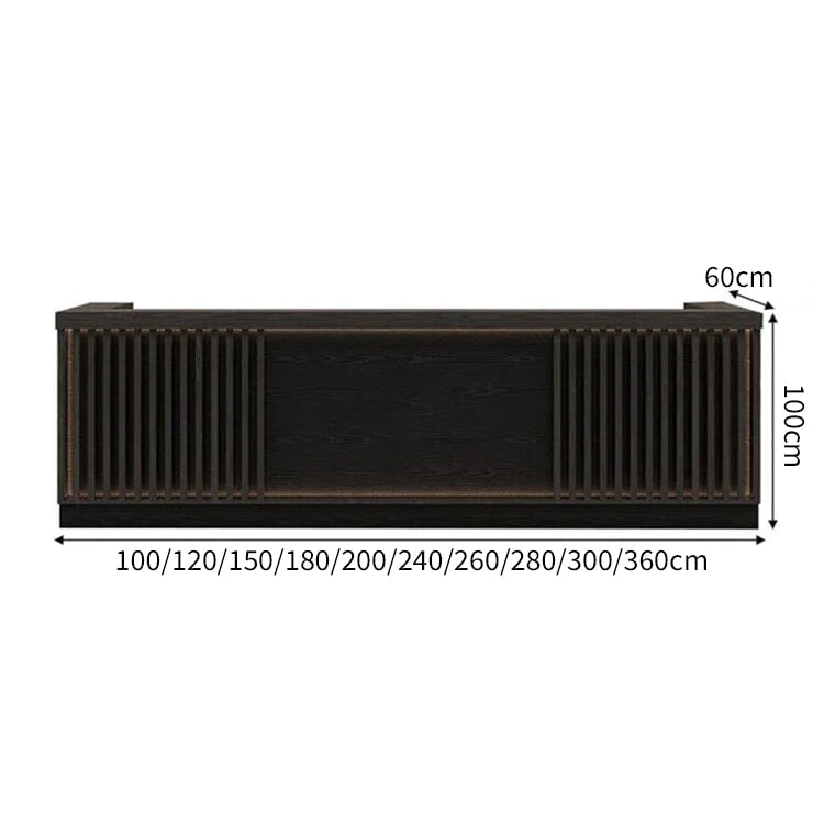 縞模様 大容量収納 ロゴ 受付カウンター エントランス受付 カウンターテーブル オフィス受付 モダン ナチュラル カスタマイズ可能 JDT-C017 CHICKAGU