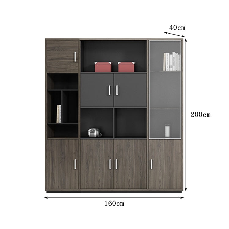 収納キャビネット 収納棚 キャビネット エコ板材 エッジ加工 木目調 アルミ合金 幕板 扉付き オープン式 ワードローブ 多目的 実用 穏やか カスタマイズ可能 CWG-C084 chickagu