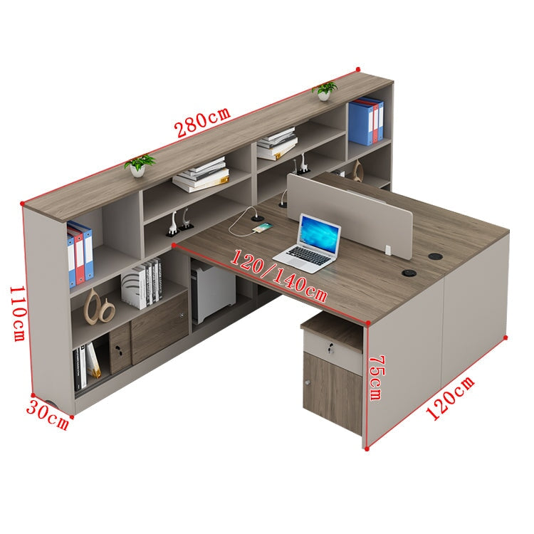 オフィスデスク デスク ワークデスク オフィス用 事務所 幕板 広い天板 厚み 安定性 収納棚 多段式 トップパネル 木目調 機能的 使い勝手 モダン カスタマイズ可能 BGZ-K033