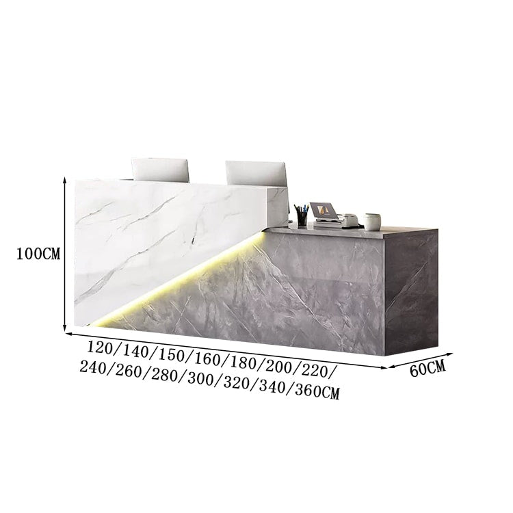 受付台 受付カウンター ハイカウンター マーブル模様 エコ素材 鍵付き引き出し 配線孔付き バイカラー  シック カスタマイズ可能 JDT-A407  chickagu