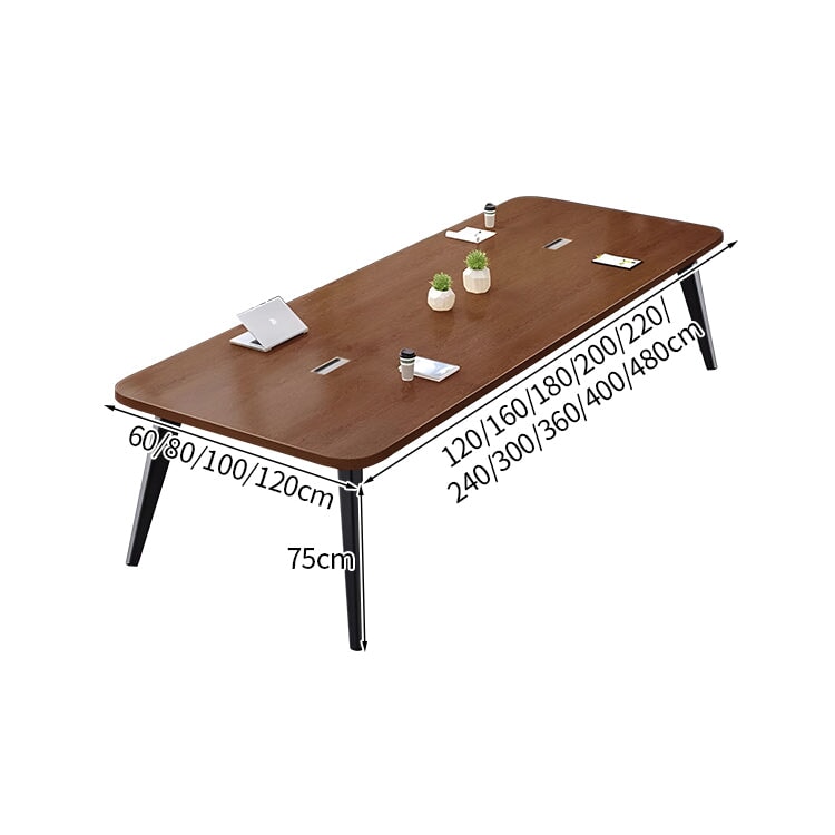 メラミン化粧板 安全無臭 厚さ 広さ R仕上げ 配線ボックス スチールフレーム 安定性 ミーティングテーブル 会議テーブル 木目調 落ち着き シンプル カスタマイズ可能 HYZ-K-006 kaguyasu