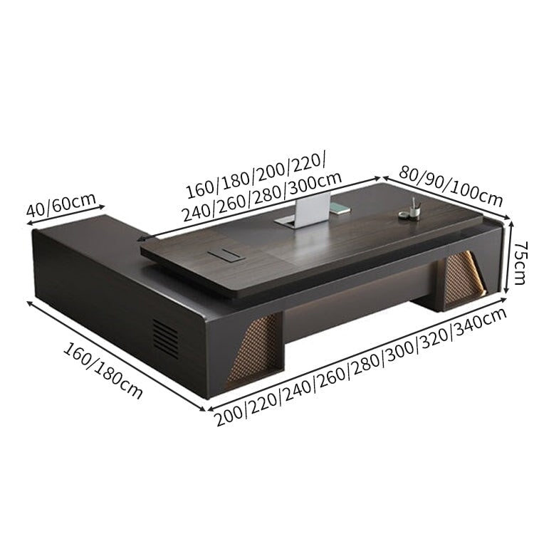 ダブルサイドキャビネット 大容量 幅広 R仕上げ ダイヤル錠 通気孔 デスク エグゼクティブ 役員デスク 落ち着き 木目調 機能的 上質 カスタマイズ可能 LBZ-C037 chickagu