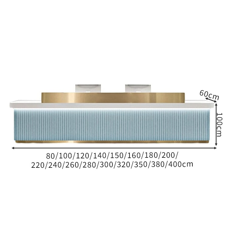 ステンレス鋼 LEDライト付き モダン 受付カウンター 受付台 レジカウンター カウンターテーブル カウンター シンプル ホワイト カスタマイズ可能 JDT-C051 chickagu