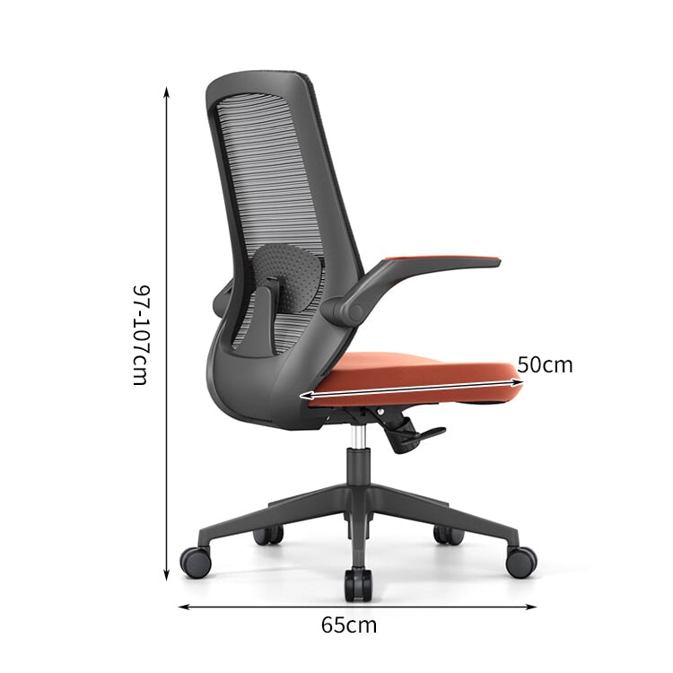 跳ね上げ式アームレスト S字形状背もたれ 人間工学 リクライニング チェア オフィスチェア ワークチェア 昇降回転式 ウレタン充填 柔らか 快適 BGY-C034 chickagu