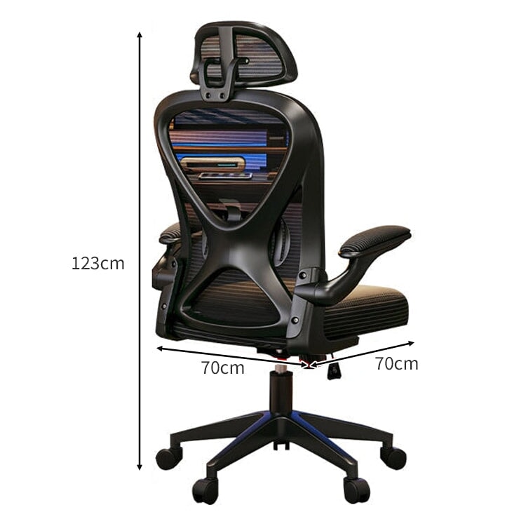 調節可能のランバーサポート メッシュ生地 高密度ウレタンフォーム ワークチェア チェア オフィスチェア パソコンチェア 人間工学 シンプル ブラック BGY-C026 chickagu