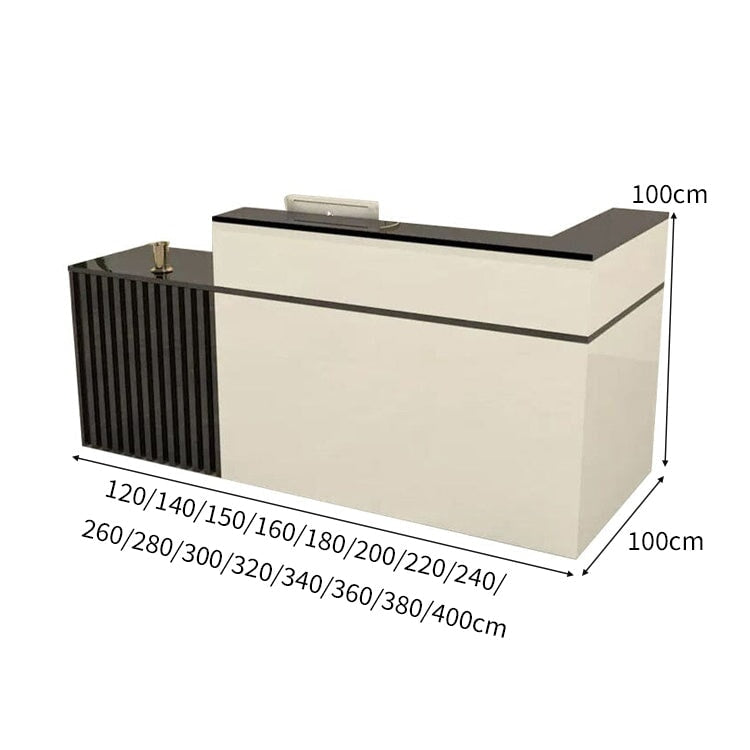 錠付き引き出し 扉付き収納 大容量 上部天板 バイカラー スリット入り レジ台 受付台 カウンター 受付カウンター 上質 おしゃれ 実用的 カスタマイズ可能 JDT-C049 chickagu