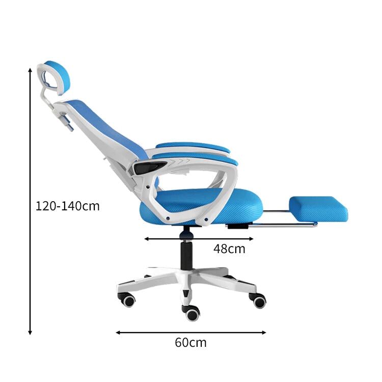 リクライニング ヘッドレスト フットレスト 昇降回転式 メッシュ生地 通気性 チェア オフィスチェア 二重充填 柔らか 快適 BGY-C002 chickagu