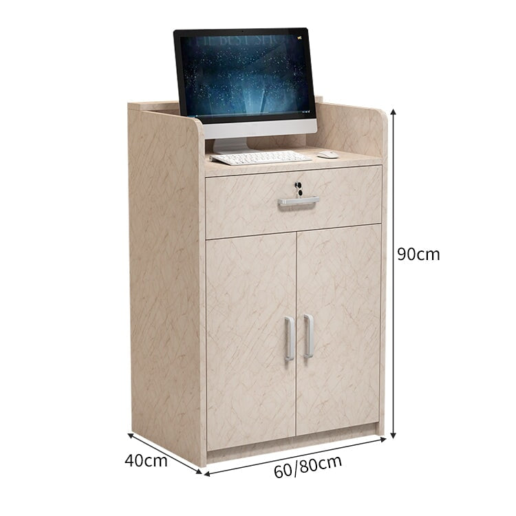 角丸加工 引き出し 扉付き収納 鍵付き 受付カウンター 受付 カウンター 受付台 エントランス エコ板材 ハイカウンター コンパクト レトロ おしゃれ JDT-C062 chickagu