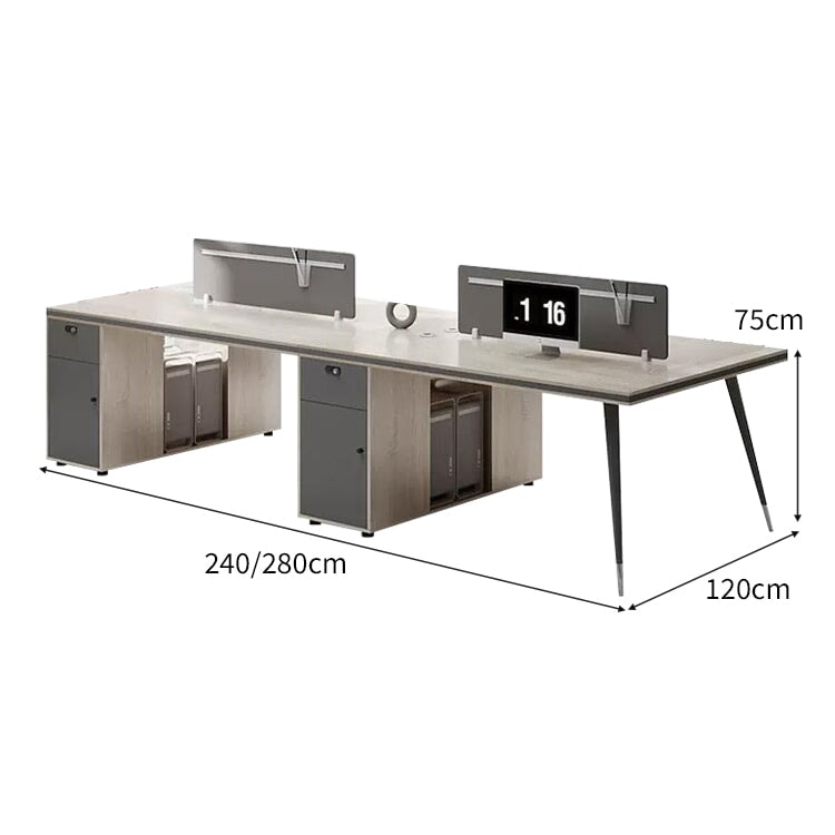 エコ板材 安全無臭 厚い天板 キャビネット ダイヤル錠 トップパネル 炭素鋼脚 デスク オフィスデスク ワークデスク 落ち着き 洗練 機能的 カスタマイズ可能 BGZ-C037