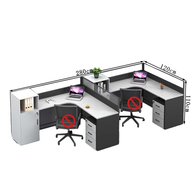 オフィスデスク ワークデスク 事務用デスク パソコンデスク デスク トップパネル サイドキャビネット 大容量収納 ホワイト カスタマイズ可能 BGZ-209 - kaguyasu