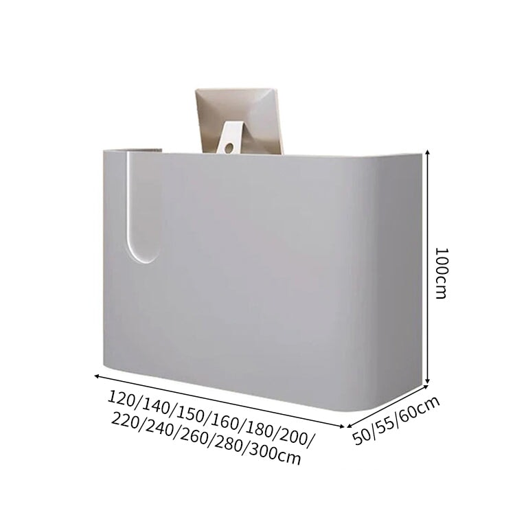 木製受付カウンター レセプションデスク レジカウンター 受付カウンター エントランス受付 業務用 会社用 収納機能 ロゴ入れ可能 シンプル ホワイト カスタマイズ CHICKAGU