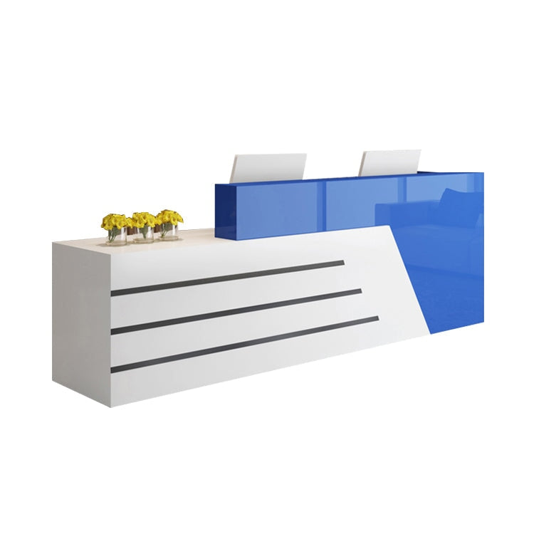 木製受付カウンター レセプションデスク レジカウンター 受付カウンター エントランス受付 業務用 会社用 キーボードトレイ付き 配線穴付き シンプ ホワイト カスタマイズ可能 chickagu