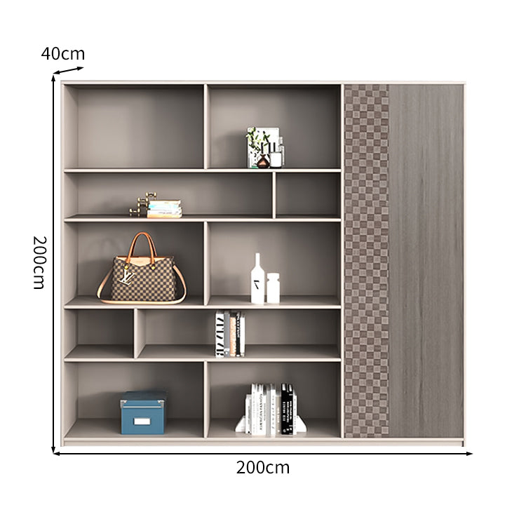 多段式 オープン収納 扉付き エコ板材 高密度 耐久性 収納キャビネット 棚 収納ラック 落ち着き エレガント 上品 カスタマイズ可能 CWG-C026