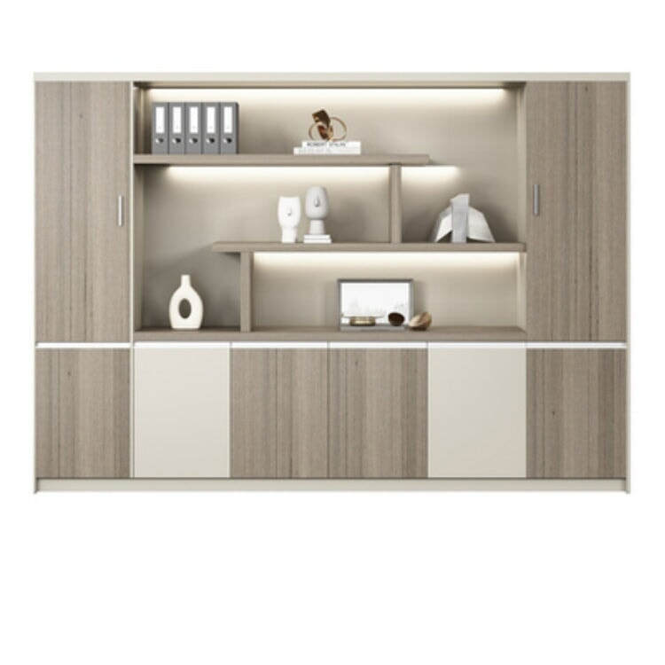 本棚 木製書庫 キャビネット 収納棚 オフィス家具 事務所 木製 収納 木目調 おしゃれ ウォールナット グレー ナチュラル カスタマイズ可能 CWG-039  CHICKAGU