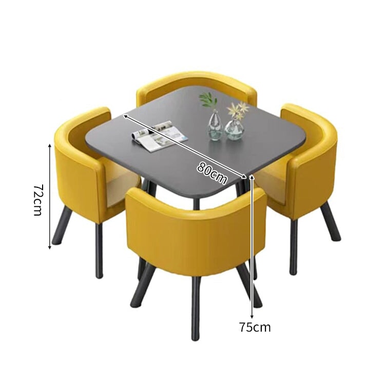 スチールフレーム 高耐荷重 安定性 R仕上げ コットンリネン 通気性 テーブル チェア セット 応接用 シンプル 簡素 カスタマイズ可能 JDZH-A408 chickagu