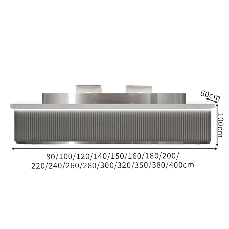 ステンレス鋼 LEDライト付き モダン 受付カウンター 受付台 レジカウンター カウンターテーブル カウンター シンプル ホワイト カスタマイズ可能 JDT-C051 chickagu
