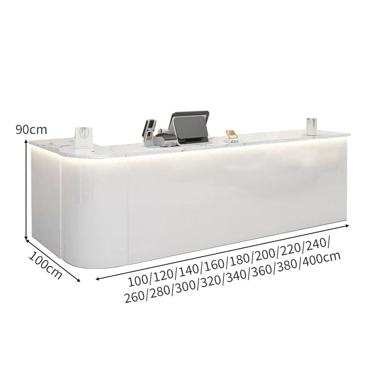 LEDライト 鏡面仕上げ マーブル柄 R仕上げ 大容量収納 カウンター 受付カウンター レジ台 応接用 おしゃれ 機能的 上質 カスタマイズ可能 JDT-A401 chickagu