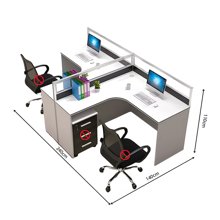 L型デスク トップパネル付き アジャスター付き オフィスデスク 事務机 ワークデスク パソコンデスク ファイルワゴン ホワイト カスタマイズ可能 BGZ-C015 CHICKAGU