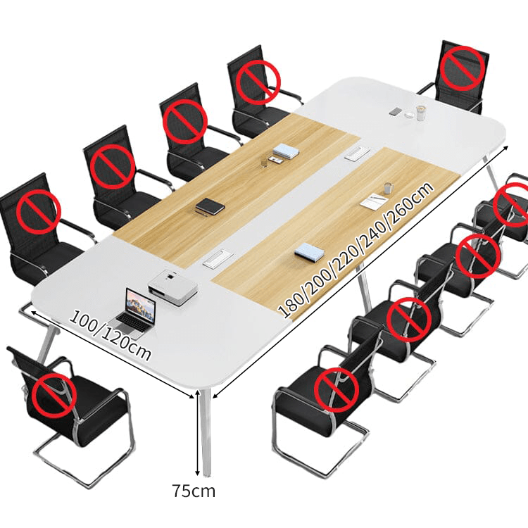 エコ板材 厚い天板 幅広 配線ボックス R仕上げ スチールフレーム 会議テーブル テーブル ミーティング シンプル 洗練 カスタマイズ可能 HYZ-C026 chickagu