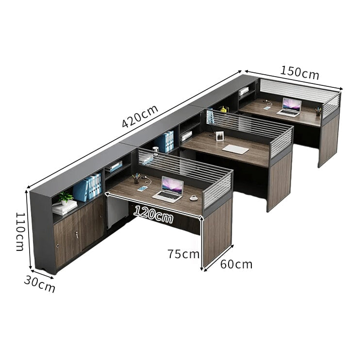 オープン収納 トップパネル付き オフィスデスク ワークデスク パソコンデスク  デスク サイドキャビネット ウォールナット カスタマイズ可能 BGZ-C055 chickagu