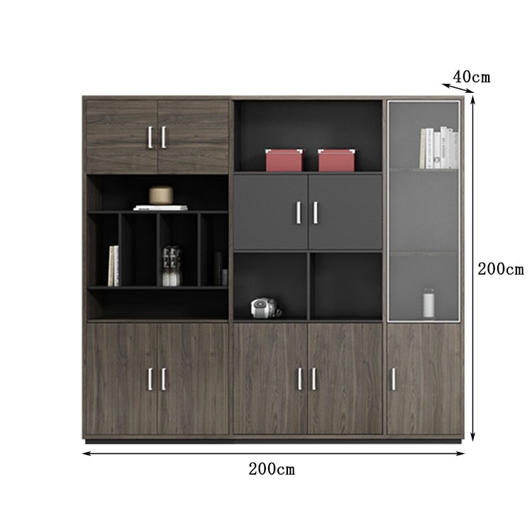 収納キャビネット 収納棚 キャビネット エコ板材 エッジ加工 木目調 アルミ合金 幕板 扉付き オープン式 ワードローブ 多目的 実用 穏やか カスタマイズ可能 CWG-C084 chickagu